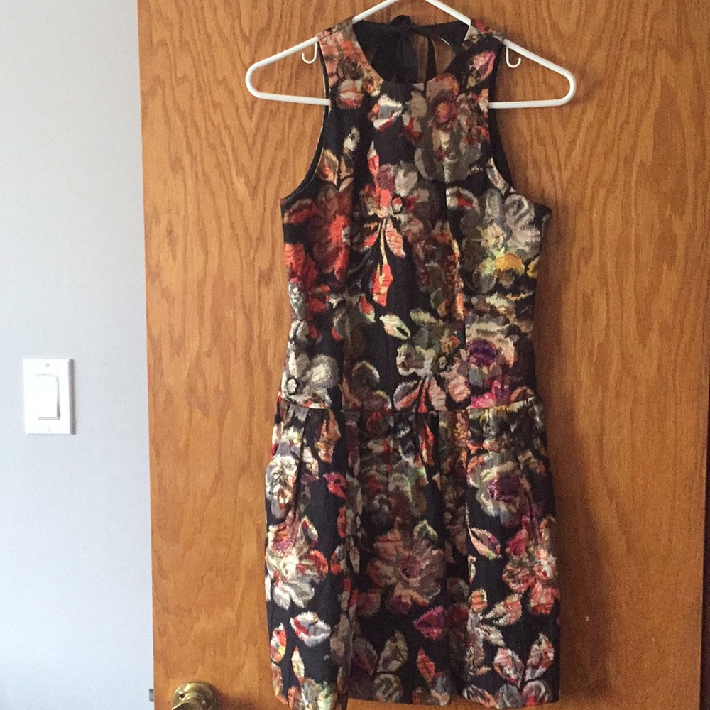 High neck floral dress